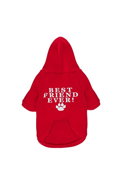 DD SHOP Tricou - Hanorac Rosu cu Gluga Best Friend Ever pentru Animale de Com...