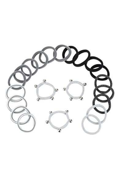 DD SHOP Elastice Par Frotte Negre Gri Lurex Argintiu pentru Femei - 22buc