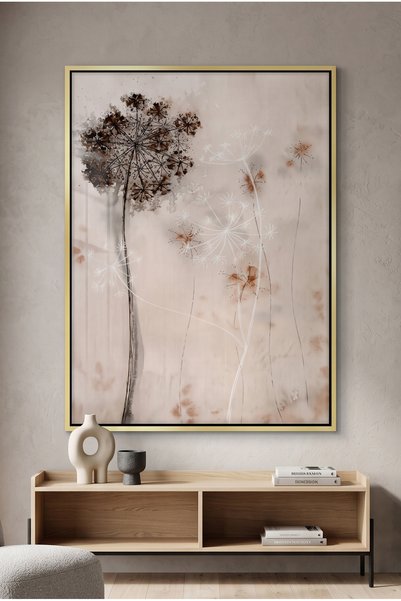 Jasmine Art Queen Anne's Lace Nature Wall Art | Portrait Framed Canvas Print ...