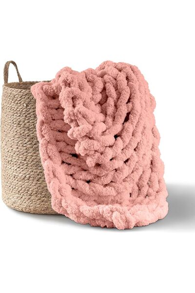GENERAL Adyrescia Chunky Knit Blanket Throw | 100% Hand Knit with Jumbo Cheni...
