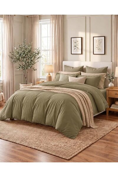 Utopia Bedding طقم غطاء لحاف كوين - 3 قطع مع 2 غطاء وسادة - من الميكروفايبر ا...