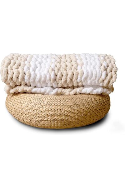 GENERAL Adyrescia Chunky Knit Blanket Throw | 100% Hand Knit with Jumbo Cheni...