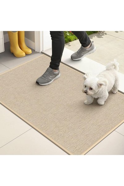 ALMEKAQUZ Indoor/Outdoor Door Mat, Low-Profile, Thin, Non-slip Indoor Mat; Ea...