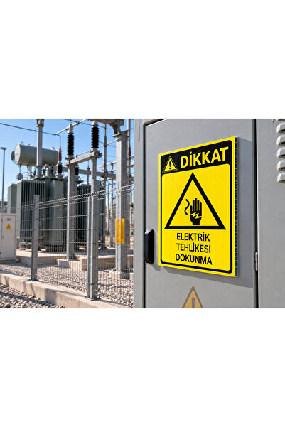 MCK Reklam Dikkat Elektrik Tehlikesi Dokunma Uyarı Levhası 25x35 cm (3 mm Oluklu Polikarbon)