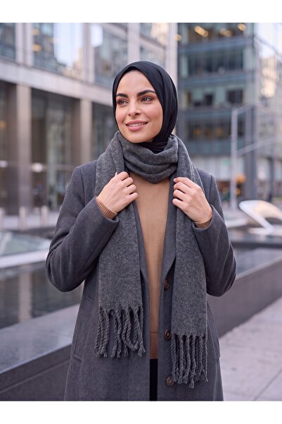MODA شال كتف منفوش بلون الكرز مستورد - شال كتف ملتوي - شال كتف ناعم بلون الكرز