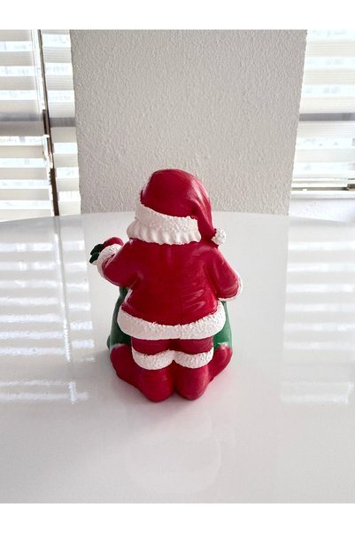 ELBUCOLECTION Sepetli Noel Baba Yılbaşı İçin Dekoratif Biblo El Yapımı