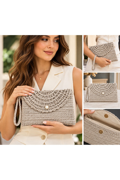 StepCo Women's Knitted Evening Dress Bag – Elegant Glittery Handbag, Special ...