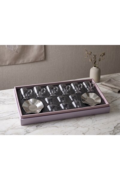 Generic Brand 18Pcs Glass and Steel Mixed Design and Decal Tea and Coffee Set...