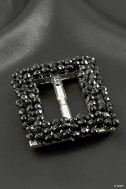 ZERO LAND CONCEPTA Rectangular Stone Buckled Belt Buckle 1 (163754) Piece, Black