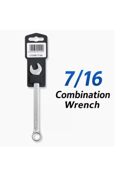 Generic Brand 7/16 Combination Wrench, Chrome Vanadium Steel Open End & 12-Po...