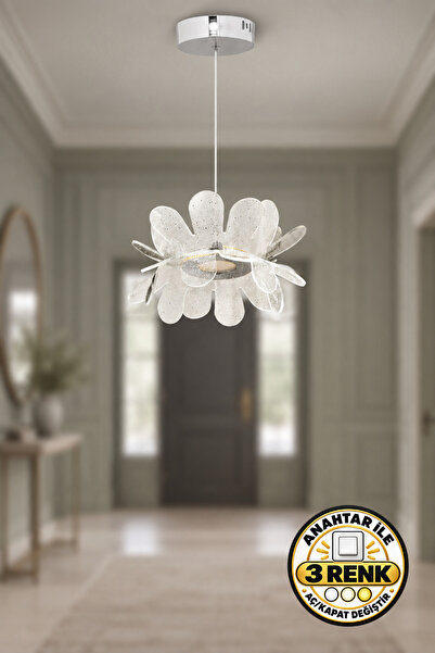 Dekorluna Modern Sirius Krom Kaplama 3 Renk Işık Özellikli Power Led Sarkıt L...