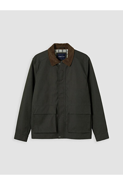 LC Waikiki Lcwaikiki Classic Khaki Regular Fit Velvet Collar Men's Jacket