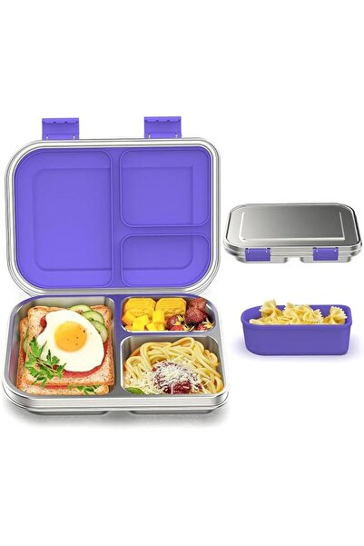 Adando Bento Box for Kids Leakproof: 4-Compartment 2-Temperature Zones Lunch ...