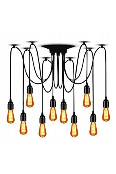 trandafi led SPIDER 12 Chandelier, Retro rustic Black Color, 220V E27,pentru ...