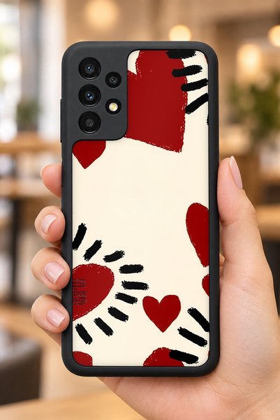 BGAKSESUAR Samsung Galaxy A13 / A23 Compatible Heart Patterned Shockproof Cas...