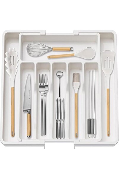GENERAL ALMEKAQUZ Expandable Cutlery Organizer,Drawer Tray Silverware Holder