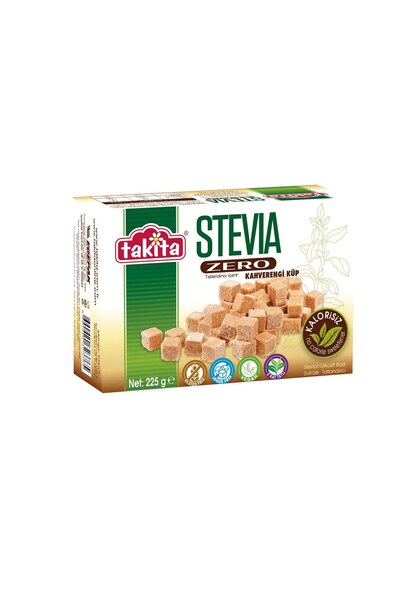 Takita Stevia Zero Küp Şeker 225G Kahverengi Doğal Tatlandırıcı 6'li Avantaj Paketi - 6 Adet