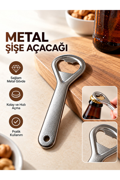 ZİVERBEY Metal Şişe Açacağı – Gazoz Açacağı Pratik ve Dayanıklı Kapak Açma Ap...