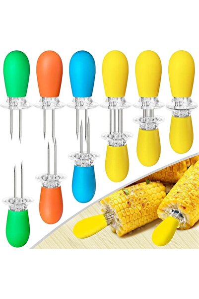 GENERAL AQRINGO 12 Pcs/6 Pairs Corn Holders, Stainless Steel Corn Cob Holders...