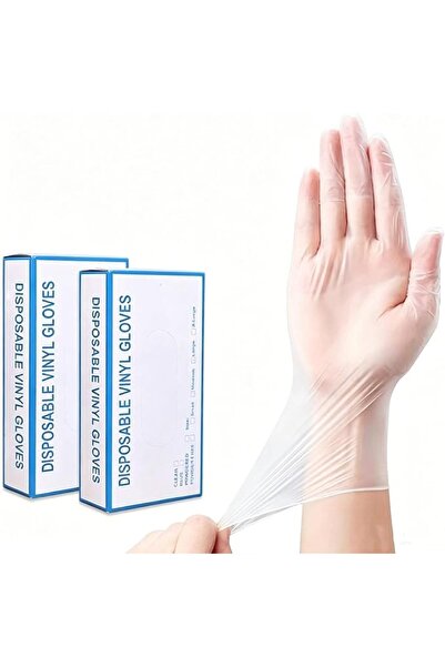 Generic قفازات فينيل للاستخدام مرة واحدة، مقاس متوسط، 100 قطعة، خالية من اللا...