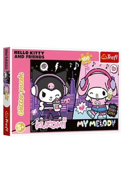 OEM Puzzle Kuromi cu Detalii cu Glitter (100 peise) - Trefl
