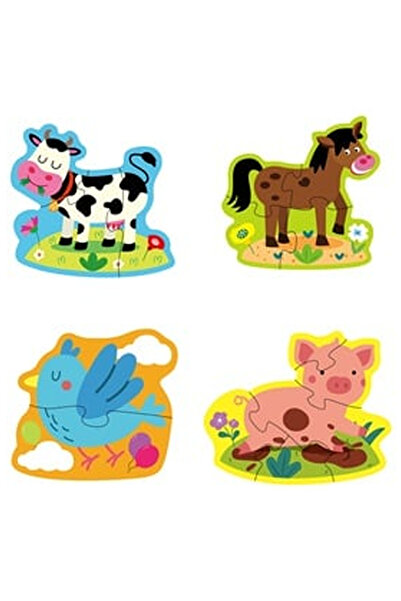 OEM Puzzle Bebe cu 4 Animale de la Ferma (16 piese)