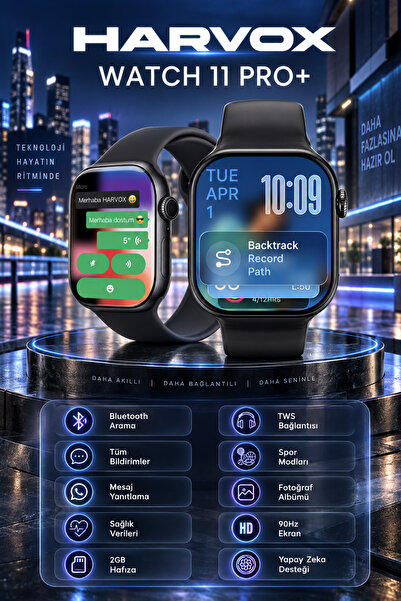 HARVOX Watch 11 Pro+ Akıllı Saat Iphone Ve Android Tüm Telefonlara Uyumlu