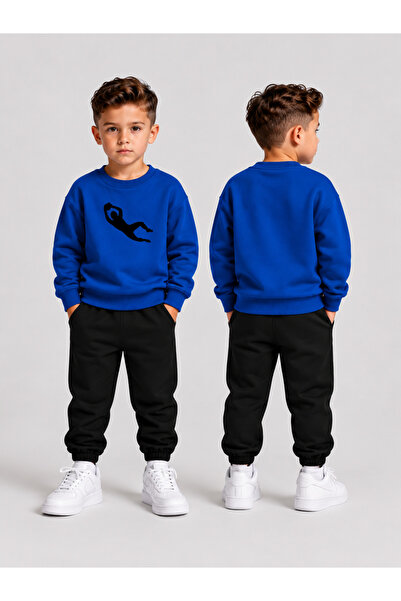 LORVEX Boys' Crew Neck Sweatshirt Tracksuit Set 2-Piece Printed Top and Botto...