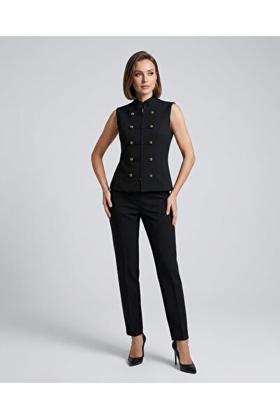 KAROL Napoleon Style Striped Buttoned Vest