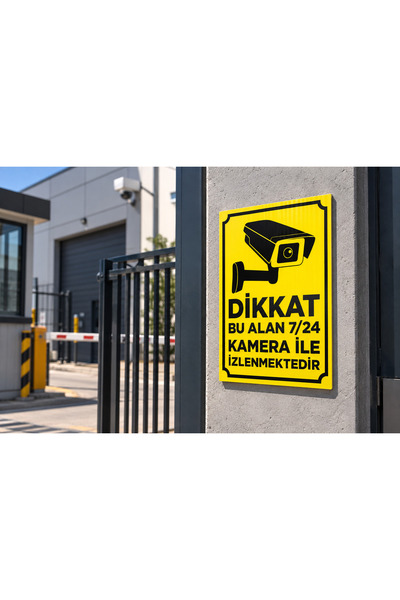 MCK Reklam Dikkat Bu Alan 7/24 Kamera ile İzlenmektedir Levhası 50x75 cm (3 mm Oluklu Polikarbon)