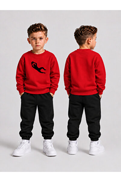 LORVEX Boys' Crew Neck Sweatshirt Tracksuit Set 2-Piece Printed Top and Botto...