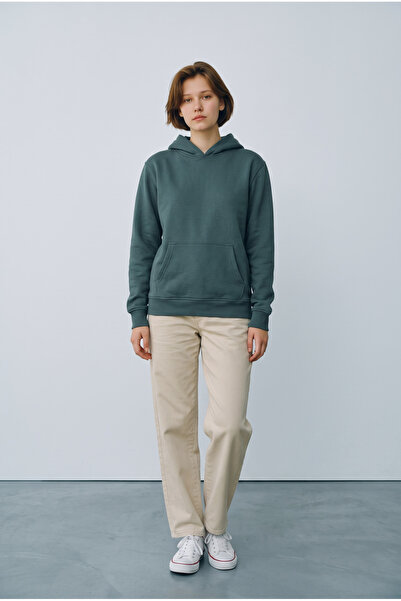 Kadın Regular Fit Kapüşonlu Sweatshirt