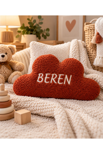BeybiNest Name Embroidered Cloud Accessory Pillow Welsoft Plush