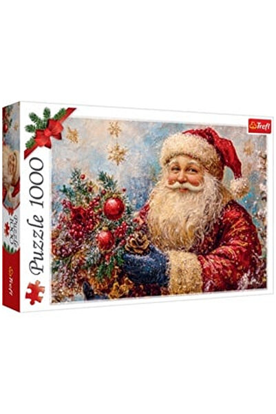 OEM Puzzle Vintage cu Mos Craciun & Brad (1000 piese) - Trefl
