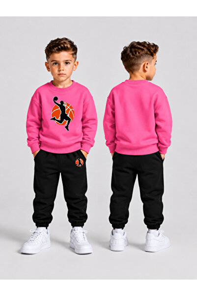 LORVEX Boys' Crew Neck Sweatshirt Tracksuit Set 2-Piece Printed Top and Botto...