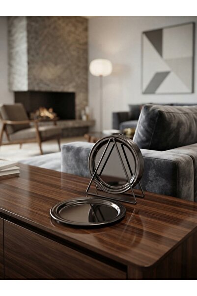 Generic Round Serving Dish Set with Storage and Organization Stand Functional...