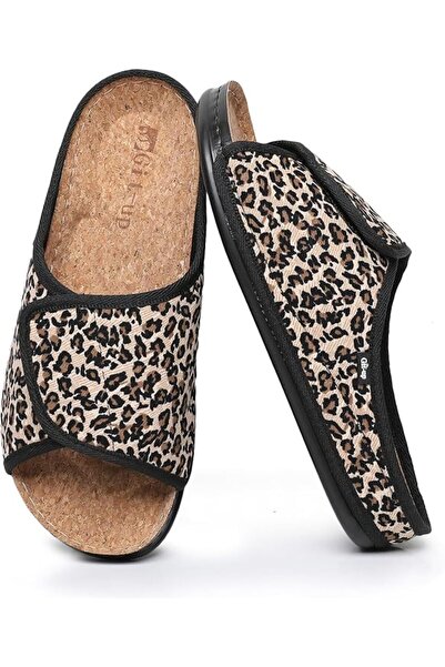 Git-up Women's Comfortable Cork Slippers with Adjustable Hook-and-Loop Straps...