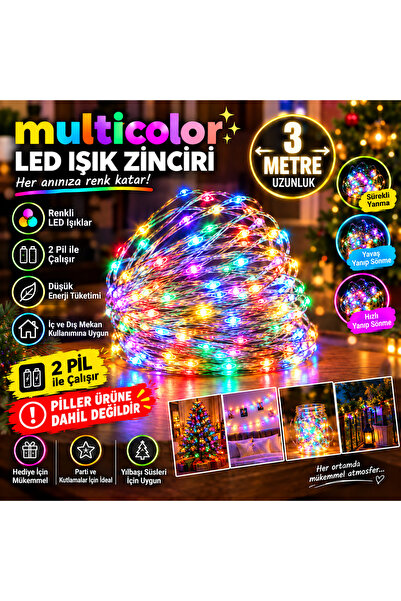 MixmioLife Peri Led 3 Metre 3 Kademeli Fonksiyonlu Pilli