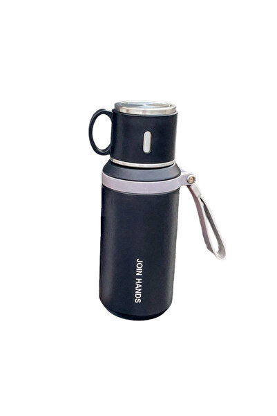 Tradesor Φορητό παγούρι-θερμός με κούπα - 650ml - 954149 - Black