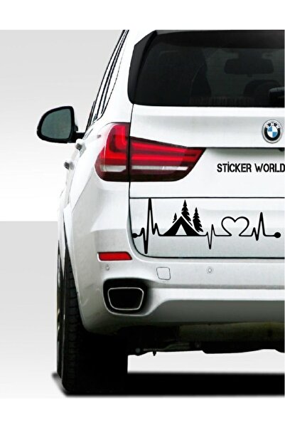 EYBA STİCKER Camping Heartbeat Sticker 25X9 cm Black