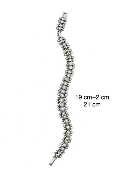 ACAR TAKI Xuping Silver Color Round Stone Bracelet 19+2cm Acr9721