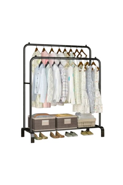 Tradesor Κρεμάστρα δαπέδου με ράφι παπουτσιών - YP604 - 522572 - Black