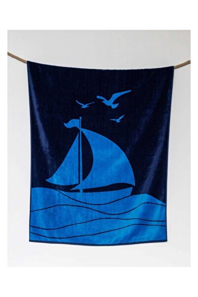 Olima Prosop de plajă Sailing Boat, velur cu fire vopsite , 100 x 180 cm, - O...