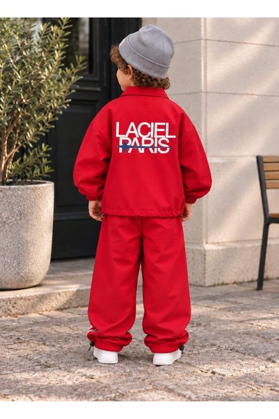 Sweet Luna La'ciel paris striped parachute fabric red suit-20134