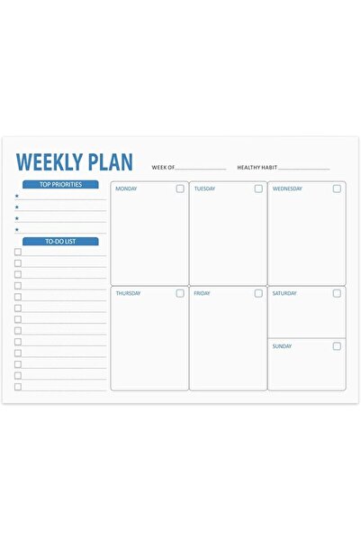 GENERAL Jfadg Undated Weekly Planner Notepad with 52 Tear-Off Sheets, Weekly ...