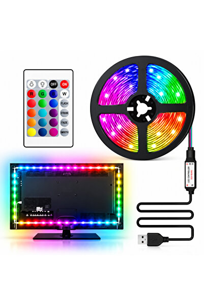 CATA CT-4566 RGB Şerit LED Set 3 Metre USB Girişli Uzaktan Kumandalı TV Arkası Aydınlatma