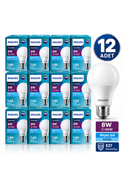 MyCare LED Ampul 8W (60W) 6500K Beyaz Işık E27 – 12 Adet