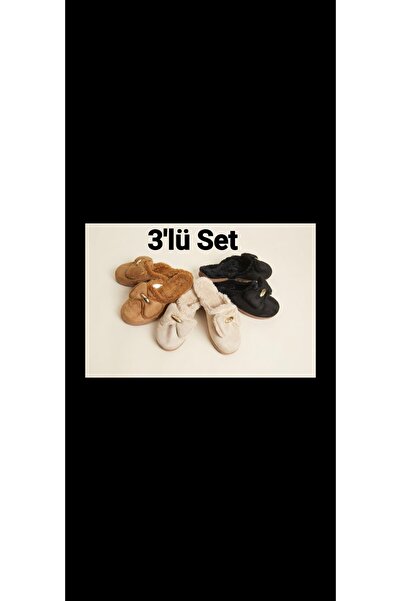 MY STİL MODA 3-Pack Women's Winter Slippers Daily Home Slippers Guest Dowry B...