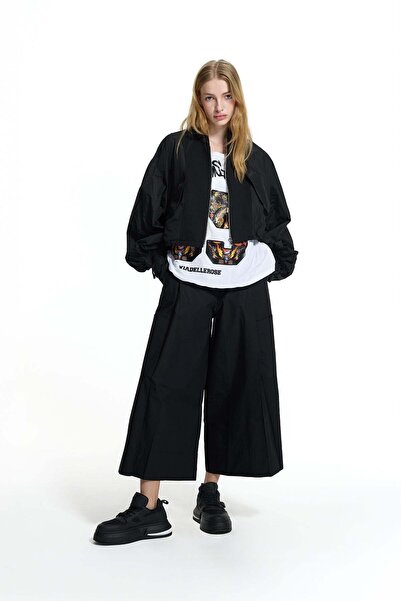 #vdr viadellerose Black Balloon Sleeve Crop Jacket 19111