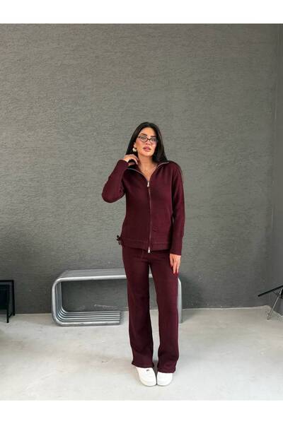 Lora Triko Çift Fermuarlı İkili Takım